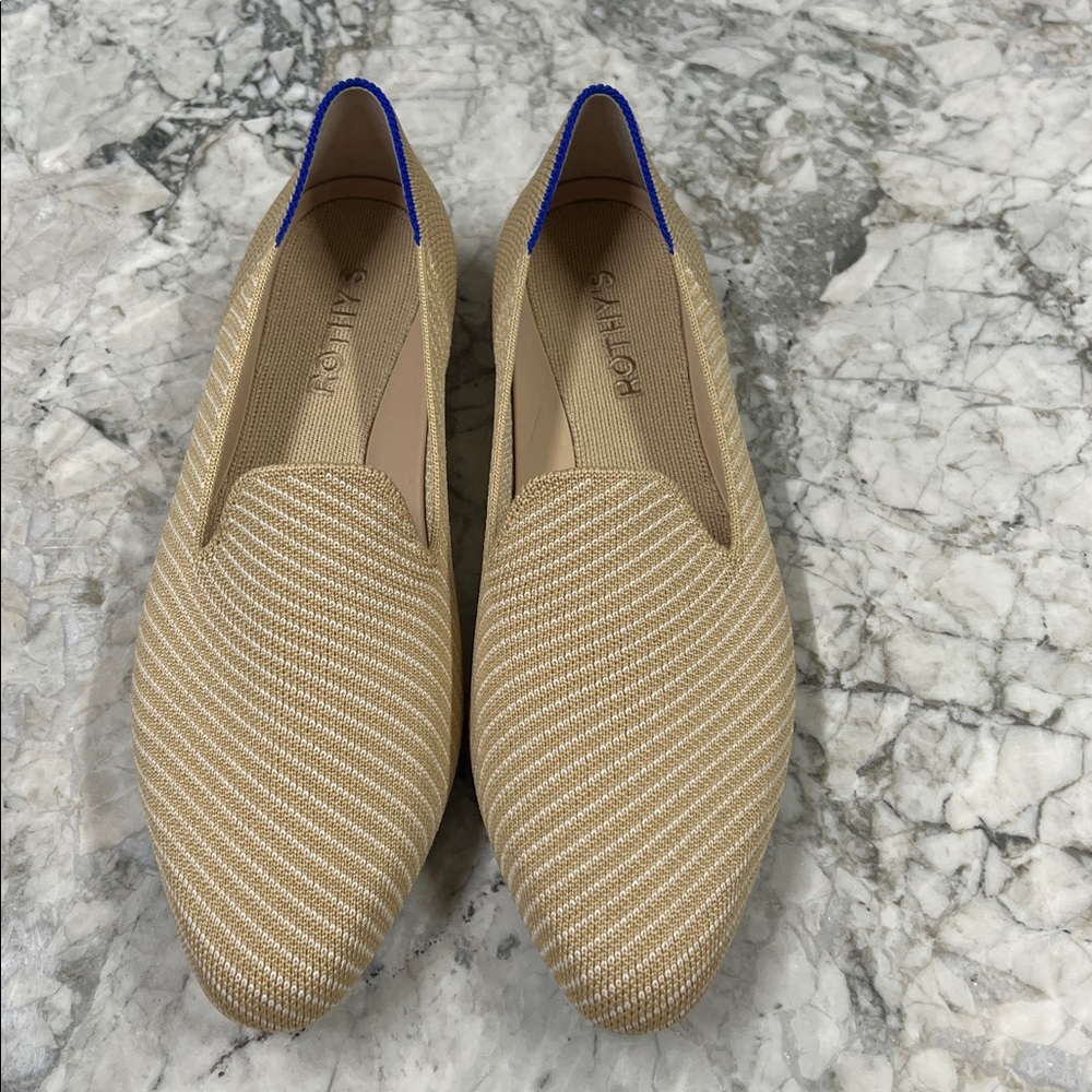 Rothy's Beige and Blue Women's Loafers Never Worn brand new